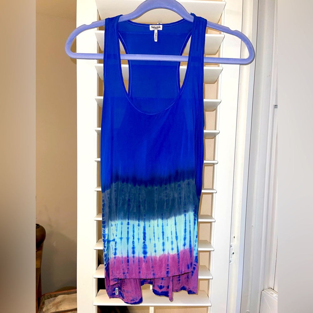Blue and tie-dyed top